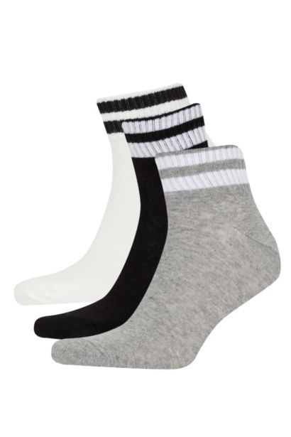Man Printed 3 piece Short Socks