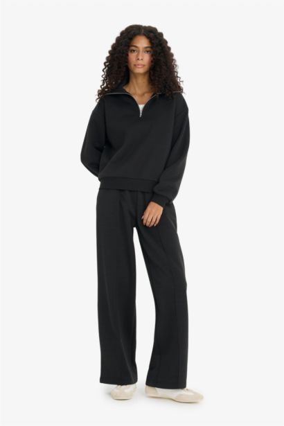 Wide Leg Thick Fabric Trousers