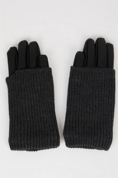 Woman Faux Leather Gloves