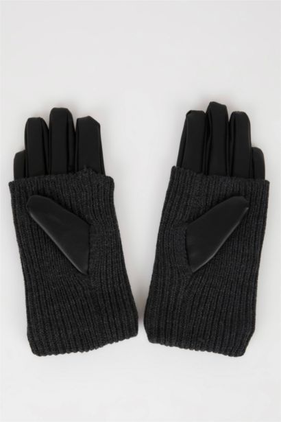 Woman Faux Leather Gloves