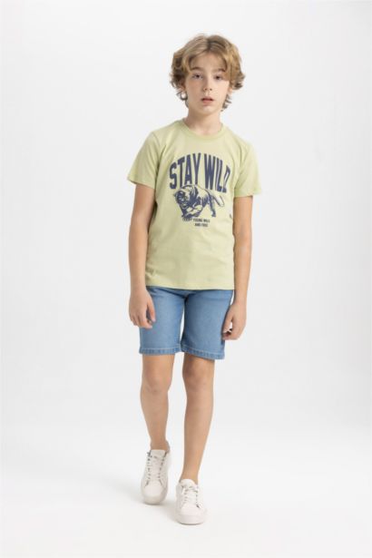 Boy Regular Fit Crew Neck Printed Short Sleeve T-Shirt