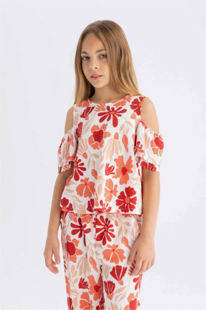 تيشيرت نص ردن منسوج قصة عادية بياخة مستديرة