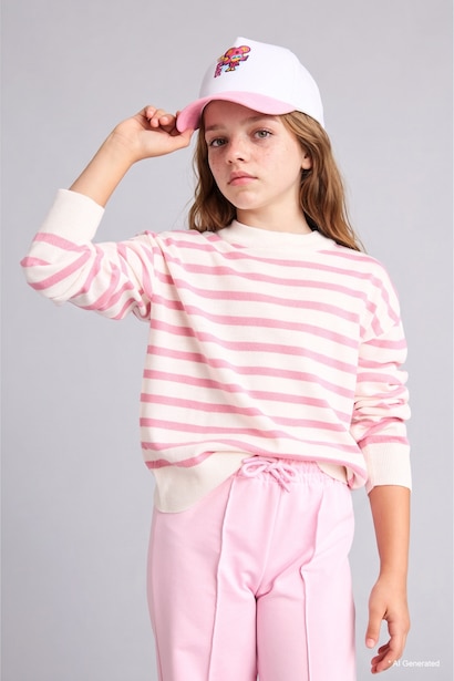 Girl Standard Fit Crew Neck Sweater
