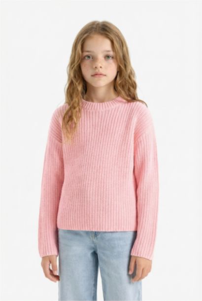 Girl Standard Fit Crew Neck Knit Pullover
