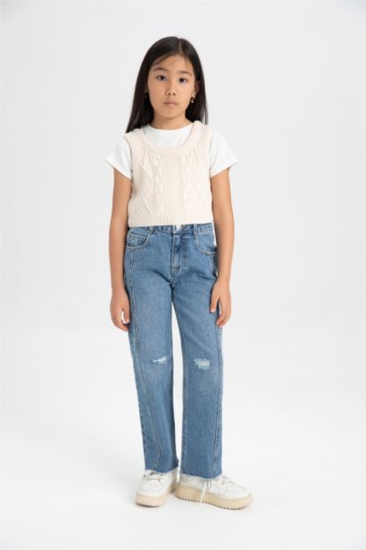 Girl Crop Sweater Vest