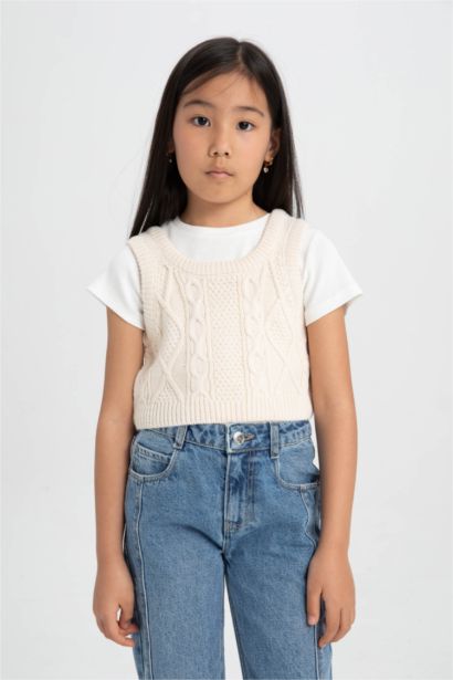 Girl Crop Sweater Vest