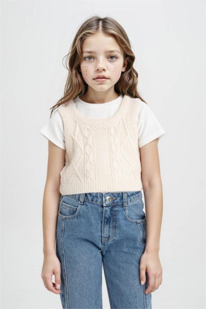 Girl Crop Sweater Vest