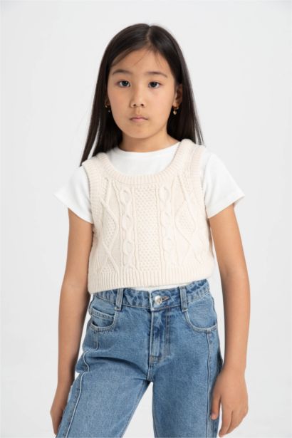 Girl Crop Sweater Vest
