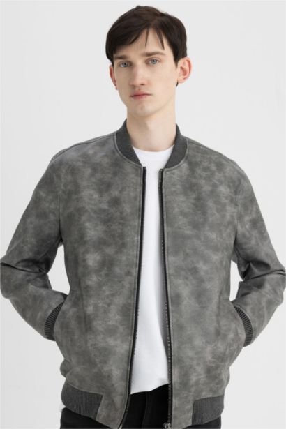 جاكيت جلد صناعي سليم فيت بياخة عالية ببطانة