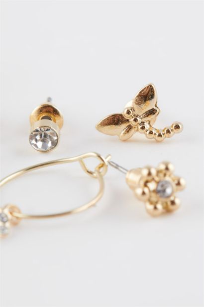 Woman 12 Piece Gold Earrings