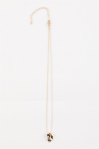 Woman Leaf Detailed Gold Necklace