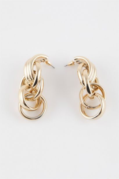 Woman Dangle Gold Earrings