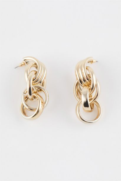 Woman Dangle Gold Earrings