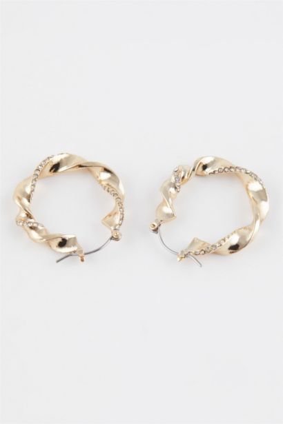 Woman Hoop Gold Earrings