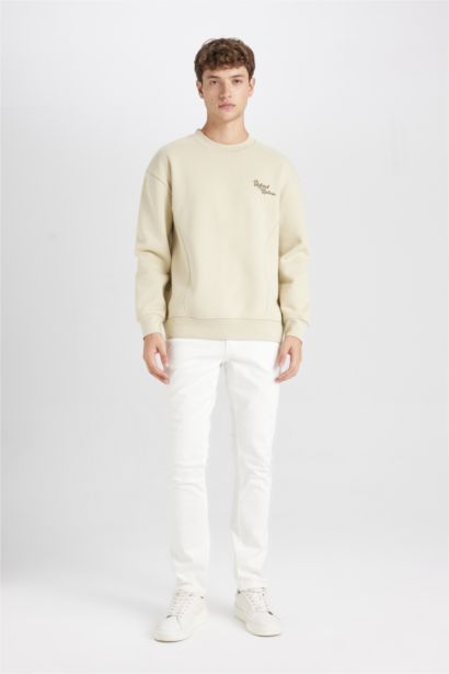 бокси фит үлкен дөңгелек жаға Свитер