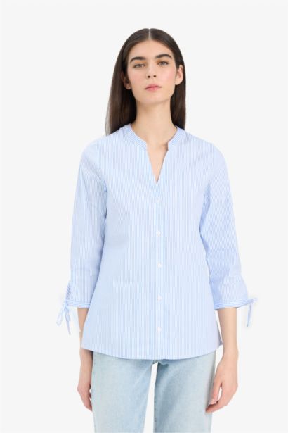 Slim Fit Crew Neck Printed Long Sleeve Shirt