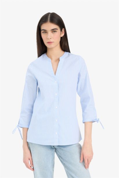 Slim Fit Crew Neck Printed Long Sleeve Shirt