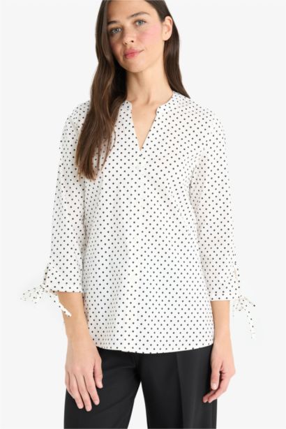 Slim Fit Crew Neck Printed Long Sleeve Shirt