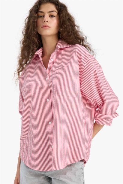 Oversize Fit Poplin Long Sleeve Shirt