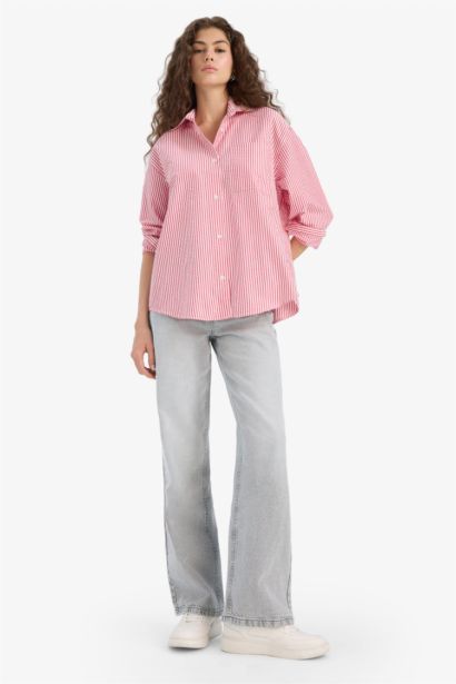 Oversize Fit Poplin Long Sleeve Shirt