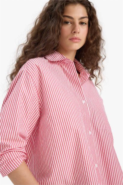 Oversize Fit Poplin Long Sleeve Shirt