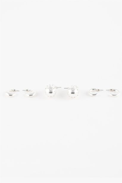 Woman 3 Piece Silver Earrings