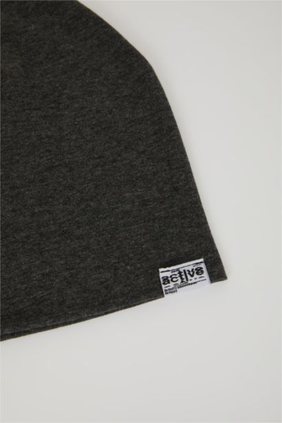 Boy Label Printed Cotton Beanie