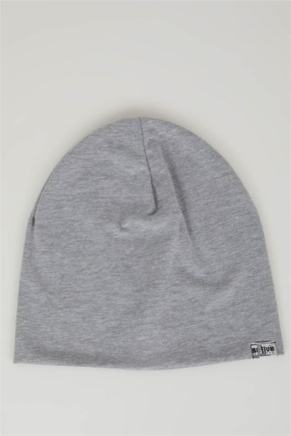 Boy Label Printed Cotton Beanie