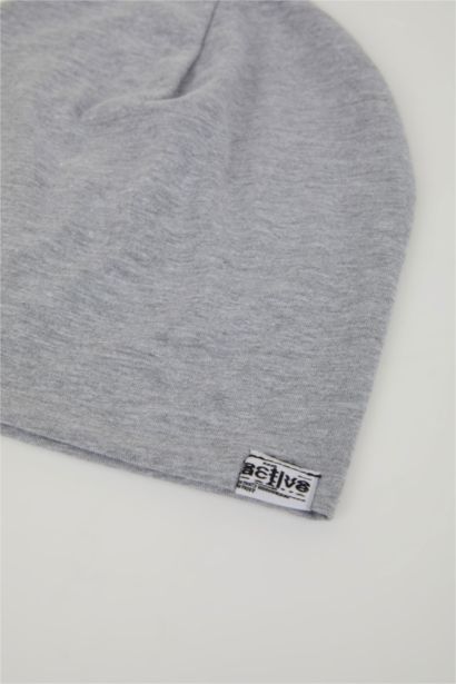 Boy Label Printed Cotton Beanie