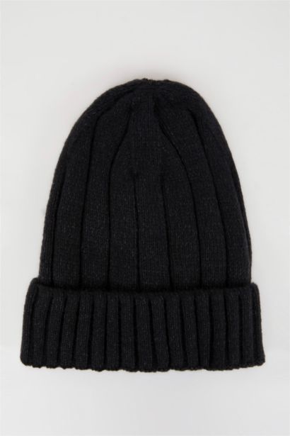 Erkek Fitilli Basic Düz Örme Bere