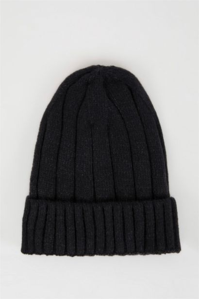 Erkek Fitilli Basic Düz Örme Bere