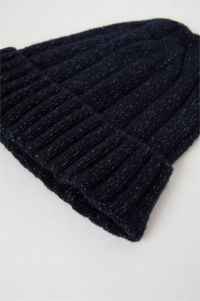 Erkek Fitilli Basic Düz Örme Bere