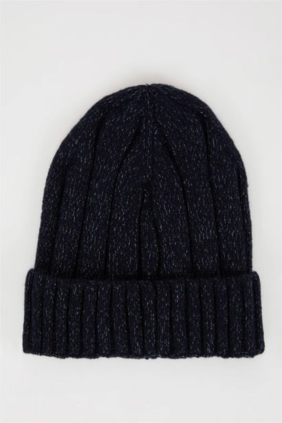 Erkek Fitilli Basic Düz Örme Bere