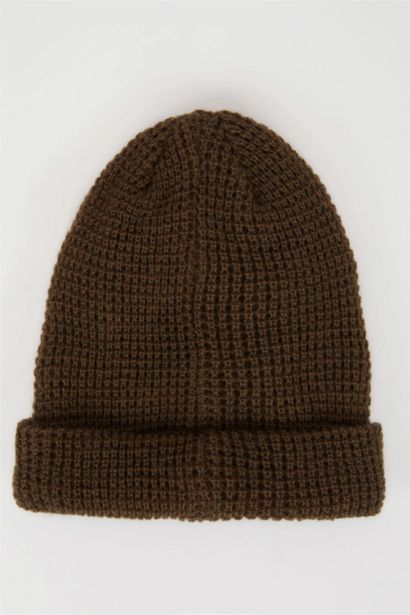 Erkek Etiket Baskılı İçi Polarlı Bere