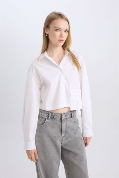 Oversize Fit Poplin Long Sleeve Shirt