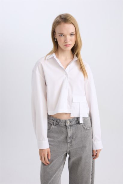 Oversize Fit Poplin Long Sleeve Shirt