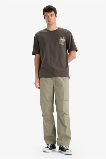 Oversize Fit Crew Neck Back Printed T-Shirt