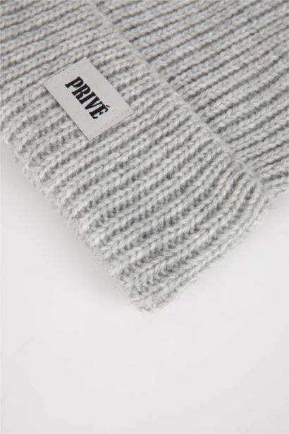 Bonnet Tricot avec étiquette Tissée pour Fille