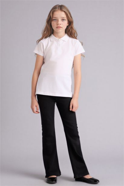 Girl Polo Neck Basic Pique 2 Piece T-Shirt