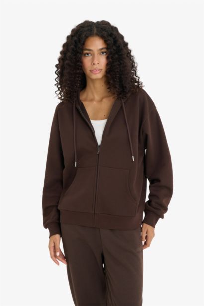 Свободный крой, толстовка с капюшоном, базовая, однотонная, из плотного материала