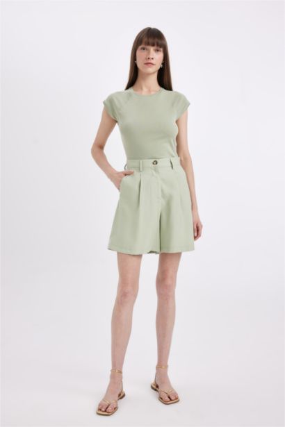 Slim Fit Crew Neck Ribana Short Sleeve T-Shirt