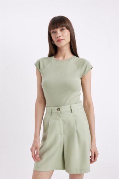 Slim Fit Crew Neck Ribana Short Sleeve T-Shirt