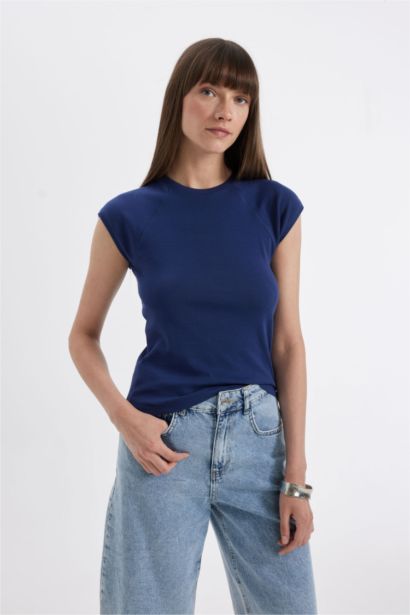 T-shirt à manches courtes Ctelé Coupe slim raccourcie
