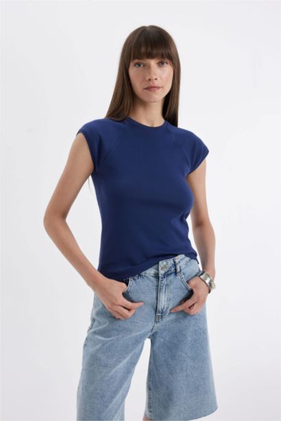 T-shirt à manches courtes Ctelé Coupe slim raccourcie