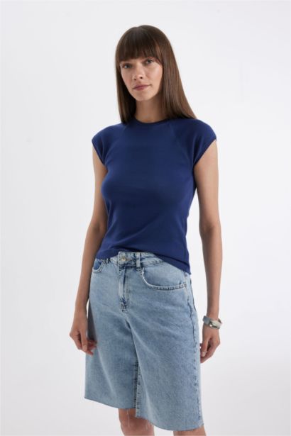 T-shirt à manches courtes Ctelé Coupe slim raccourcie