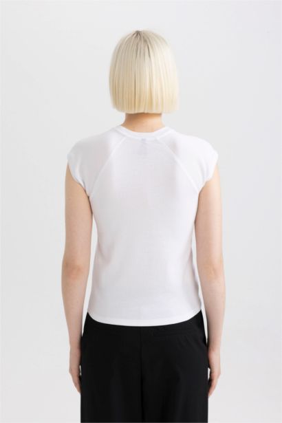 Slim Fit Crew Neck Ribana Short Sleeve T-Shirt