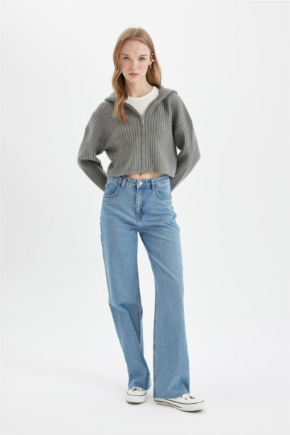 Regular Fit Hooded Knitwear Cardigan