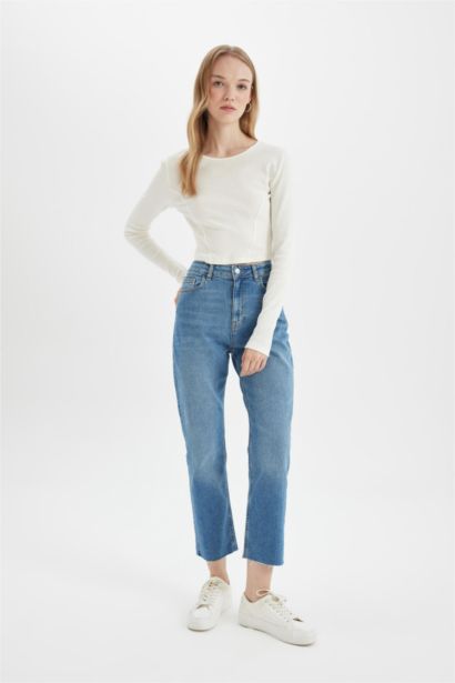 Yüksek Bel Vintage Straight Fit Pantolon