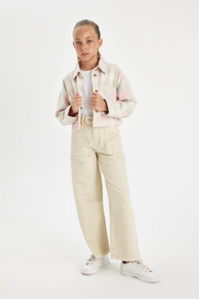 Pantalon en coton à jambes larges