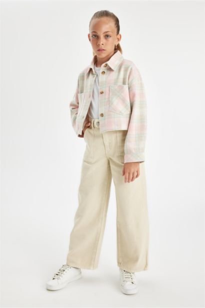 Pantalon en coton à jambes larges